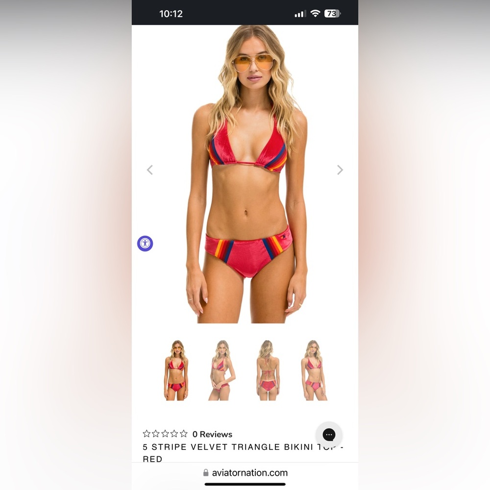 Aviator Nation Red Velvet Bikini